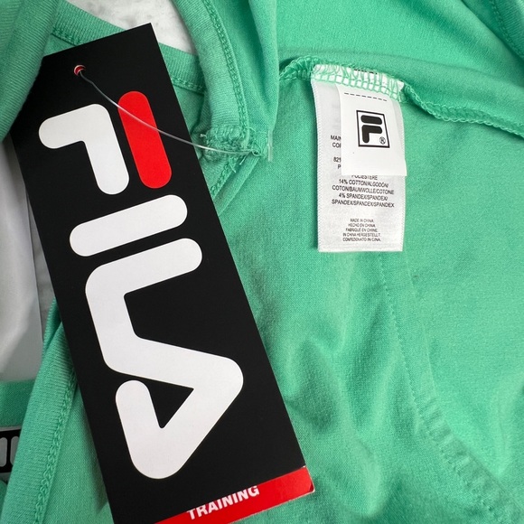 FILA FIT AND FABULOUS Trainer Crop Top Green Criss Cross with Tie in back XL NWT - Picture 14 of 16